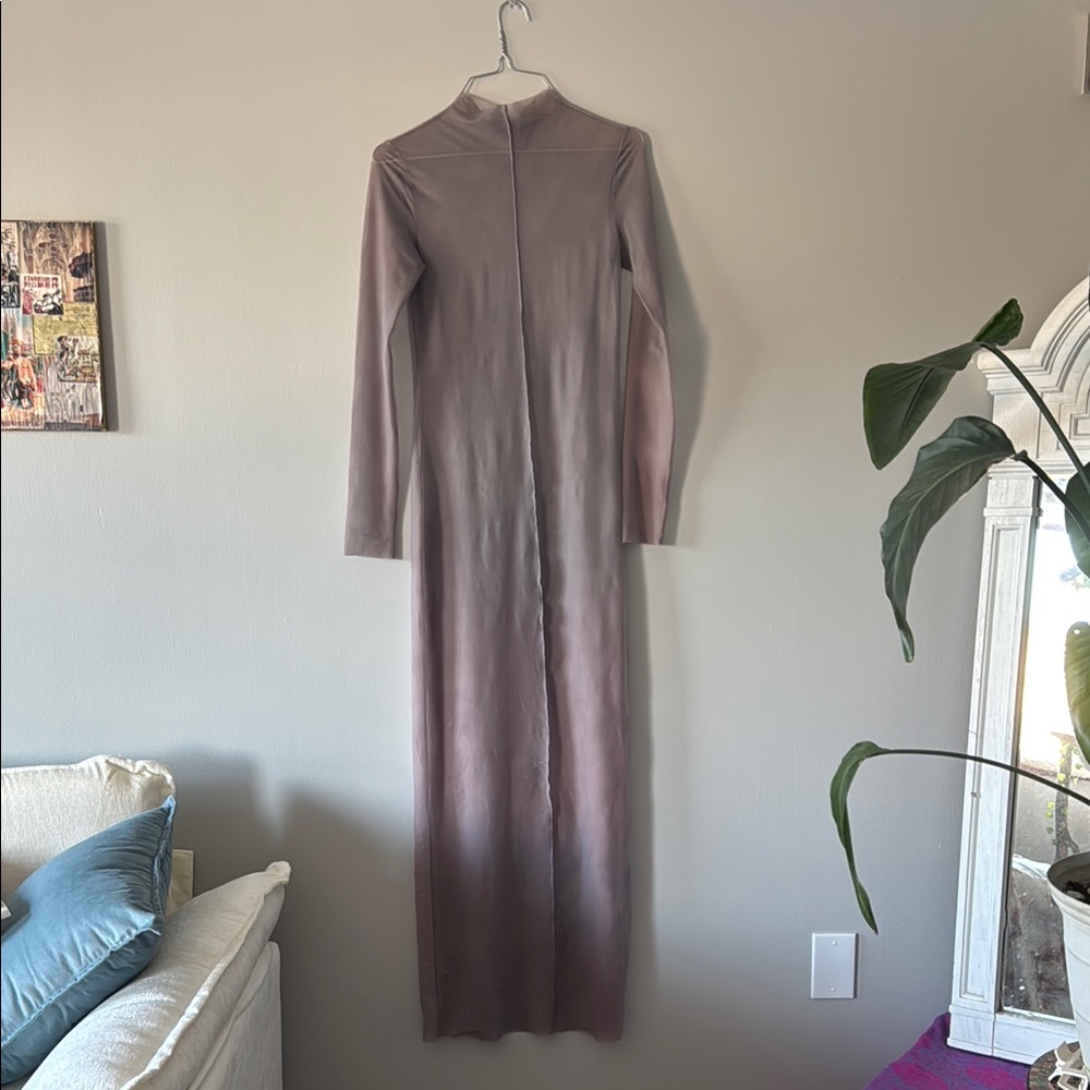 Zara Brown and Pink Bodycon Long Sleeve Dress